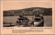 Lake Sunapee NH Steamboats Lake Station B&M Dining Car Series Postcard c1910 picture