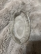 Heisey Glass Tray, Dish, Priscilla #351 pattern Scalloped Edges Starburst Design picture