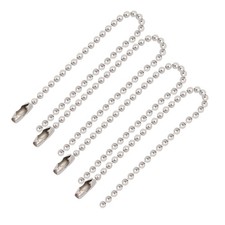 4 x Stainless Steel Bead Ball Chain Keychain 2.4mm by 6 Inch picture