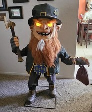 4.5 ft Animated Leprechaun Lighted Talking Animatronic Halloween Prop Decoration picture
