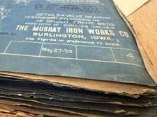 Early 1900s BLUEPRINT Lot Full Binder Murray Iron Works Burlington Iowa Rare picture