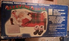 Vintage 1995 Telco Motion-ettes Sleeping Santa Animated Snoring Bed Box... picture