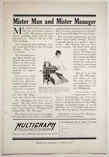 Multigraph Vintage Print Advertisement 1920s Business Printing Ad picture