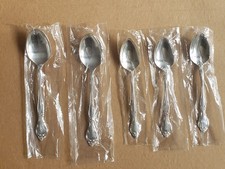 5 Pcs NEW Oneida Community Affection Silver-Plate 3 Tea Spoons  2  Soup Spoons  picture
