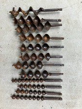LOT OF 12 VINTAGE LARGE AUGER DRILL BITS 1