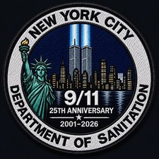 Custom DSNY 9/11 25th Anniversary Patch Size 3.5β πΊπΈ picture