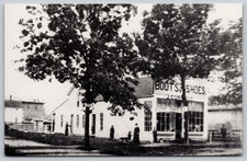 Owosso Michigan James Oliver Curwood Birthplace Boots Shoes Store Postcard PC196 picture