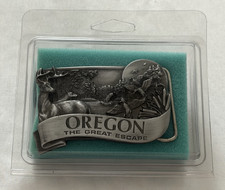 Vintage 1984 Oregon The Great Escape Belt Buckle Bergamot Siskiyou D-26 NOS picture