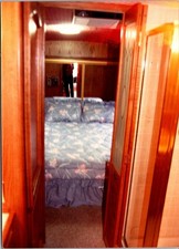 1989 Bedroom of Renovated RV Bus After Repairs Abstract FOUND Color Photo 00333 picture