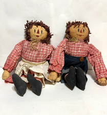 Vintage Raggedy Ann & Andy Dolls * Handmade * Height 15
