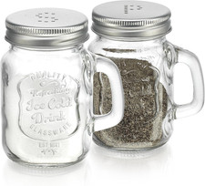 Salt and Pepper Shakers Set – Mason Jar Salt and Pepper Shakers with Stainless S picture