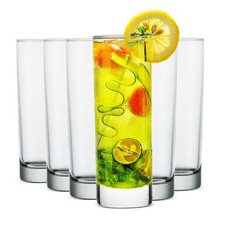 LUXU Premium Highball Drinking Glasses 6 Count (Pack of 1), Clear Crystal  picture