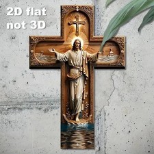 Wooden Jesus Christ Cross Christian Religious Wall Decor Faith Home Church Gift picture