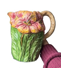 Vintage Ceramiche di Bassano 3D Ceramic Floral Vase Hand Painted in Italy Unused picture