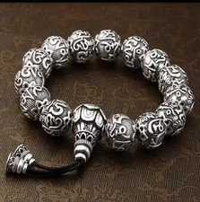 Retro-Style Men's BraceletPrayer Beads with Sanskrit Six-Syllable Mantra picture