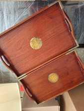 Two vintage asian serving trays picture