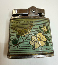 Vintage CMC Mississippi Map Pocket Cigarette Lighter Red/Silver Japan picture