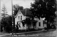 RPPC O.K. Berg Residence St. Ansgar Iowa 1909 Kruxo Real Photo Postcard picture