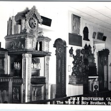 c1950s Spillville, IA Bily Brothers Clocks Wood Carving Museum RPPC Postcard picture