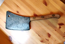 Vintage Foster Bros 8 Meat Cleaver Solid Steel Wood Handle Arrow Mark picture
