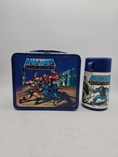 VTG 1983 Masters of the Universe Metal Lunchbox Thermos MOTU He-Man Nice  picture