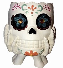 Fun Asland Halloween Day of Dead  Sugar Skull Skeleton Figurine Candy Dish Bowl picture