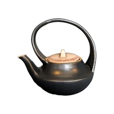 Beautiful Hand Thrown Studio Black And Tan Teapot picture