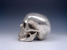 Vintage Fine Copper LARGE Human Skull Skeleton w/ Flexible Jaw Awesome Decor picture