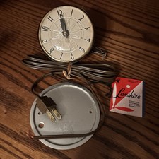 NEW LANSHIRE XL7 CLOCK MOVEMENT MOTOR STAR BURST FACE HANDS CORD & LANSHIRE BACK picture