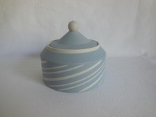 Wedgwood Light Blue & White Jasperware Symmetry Spiral Etched Finial Box picture