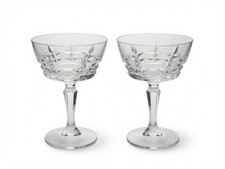 Vintage W.M. Dalton Cherbourg French Lead Crystal Champagne Glasses SET OF 2 picture