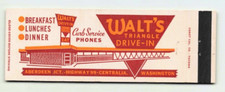 Vintage Walts Triangle Drive-In Centralia Washington Highway 99 Matchbook picture