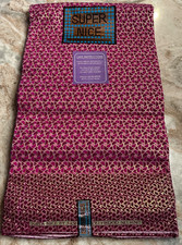 Super Nice Fashion Hollywood Wax African Fabric Pink Gold Glitter Geometric 6yd picture