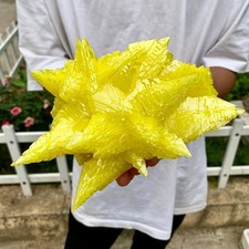 2LB Rare yellow sulfur quartz crystal mineral specimen picture