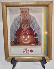 Harvey’s Wallhangers Coca -Cola 1964 Jack-o-Lantern Sign 10”x7” Made in USA Vtg picture