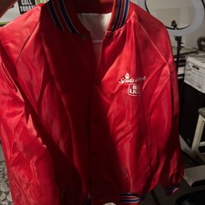 1987 Spuds Mackenzie Bud Light Satin Nylon Red Bomber Jacket  picture
