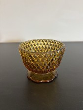 Vintage Indiana Amber Glass Diamond Point Fairy Lamp - BASE BOTTOM ONLY picture