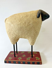 Vintage Debbie Piotrowski Farmhouse Sheep Rustic Americana Folk Art 9.25