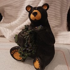 BearFoots Bears “Berry” Jeff Fleming Painted Resin Black Bear Figurine picture
