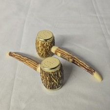 Vintage Mt. Rainier Salt and Pepper Shakers Pipe Antler Design -E7 picture