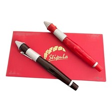 Stipula Pinocchio Fountain Pen Titanium Flex Nib Resin Ebonite Black Italy NOS picture