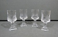 Vintage MCM European Cut Crystal Cordial Glasses Set 4 Heavy 3 Oz 4.75