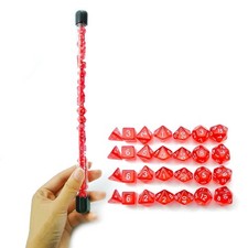 Bescon 28-Piece Translucent Red Mini Polyhedral Dice Set, 4 Complete 7-Die Se... picture