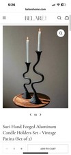 Belaré Forged Aluminum Candle Holders Set - Vintage Patina (Set of 2) New picture