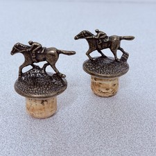Blanton’s Bourbon Horse Jockey Bottle Stoppers N & T Cork Set of 2 picture