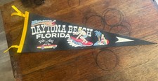 Vintage 60s/70s Daytona Beach Florida Felt Pennant Surfer Race Car Alligator 27