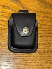 Vintage Genuine Leather Zippo Or Other Flip Top Lighter Belt Snap Case USA Made picture