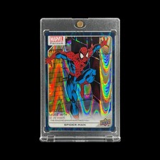 SPIDER-MAN RARE TEAL RAYWAVE REFRACTOR PRIZM /799 HOLO CARD Upper Deck - Marvel picture
