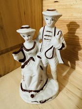 VINTAGE HAND MADE PORCELAIN COUPLE MUSICIANS FIGURINE picture