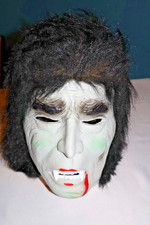 UNUSED VTG 1977 1978 Dracula vampire ghoul latex mask 70s NOS Target w hair NICE picture